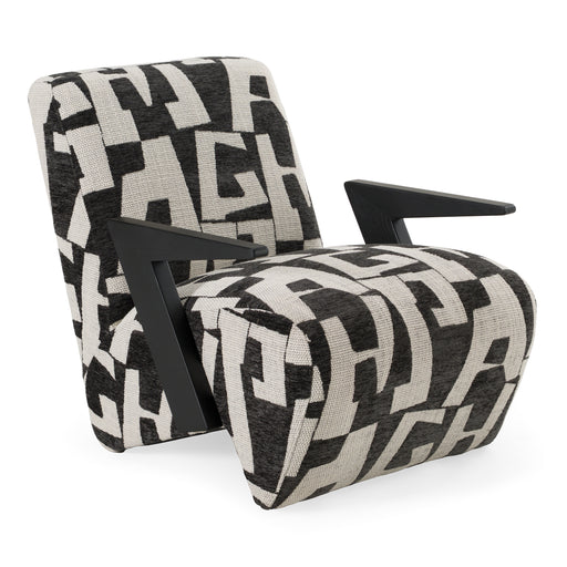 Leana - Modern Black & White Fabric Accent Chair — view 2