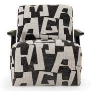 Leana - Modern Black & White Fabric Accent Chair — view 3