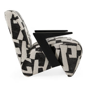 Leana - Modern Black & White Fabric Accent Chair — view 4