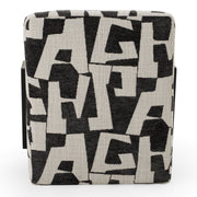 Leana - Modern Black & White Fabric Accent Chair — view 5
