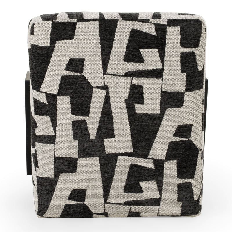 Leana - Modern Black & White Fabric Accent Chair — view 5