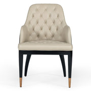 Leeds - Glam Beige and Black Dining Chair — view 2