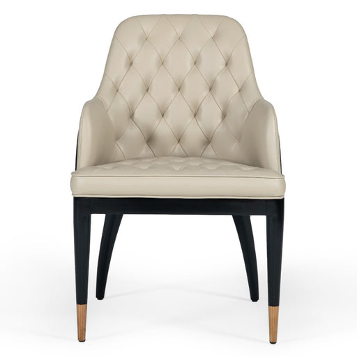 Leeds - Glam Beige and Black Dining Chair — view 2