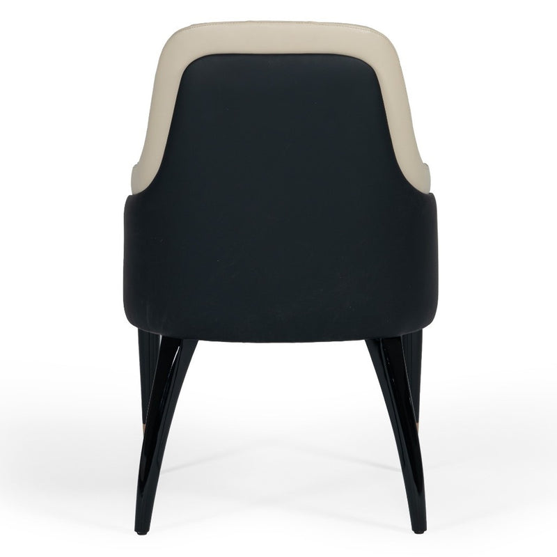 Leeds - Glam Beige and Black Dining Chair — view 4