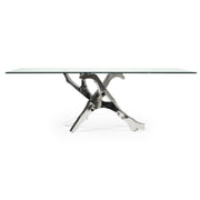 Legend Modern Glass & Stainless Steel Dining Table — view 5