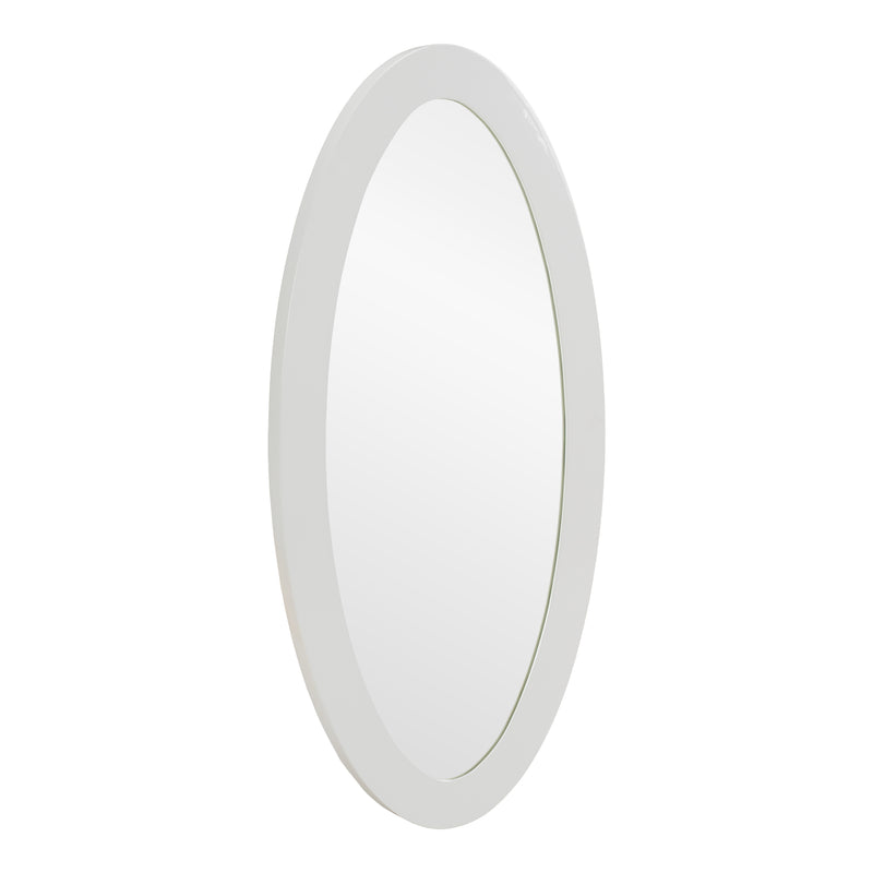 Legend - Modern White High Gloss Oval Mirror