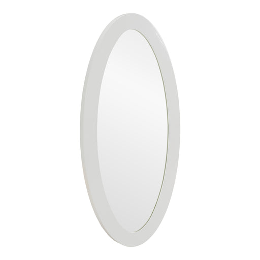 Legend - Modern White High Gloss Oval Mirror