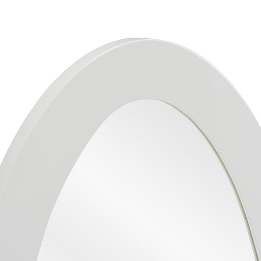 Legend - Modern White High Gloss Oval Mirror — view 2