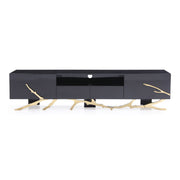 Legend Modern Black & Champagne Gold 87" TV Stand — view 5