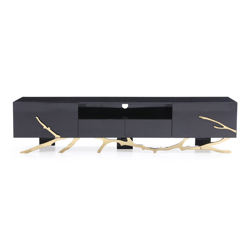 Legend Modern Black & Champagne Gold 87" TV Stand — view 5