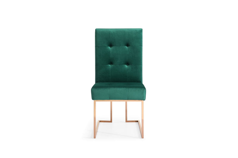 Legend Modern Green Velvet & Rosegold Dining Chair (Set of 2)