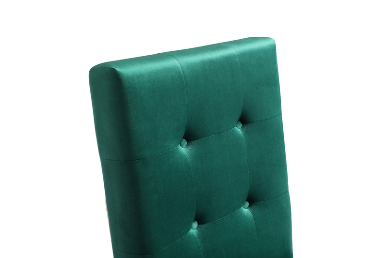 Legend Modern Green Velvet & Rosegold Dining Chair (Set of 2) — view 3