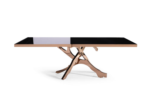 Legend - Modern Black Glass & Rosegold Dining Table — view 2