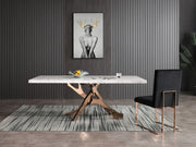 Legend - Modern White Marble & Rosegold Dining Table — view 2