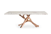 Legend - Modern White Marble & Rosegold Dining Table — view 4