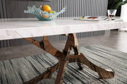 Legend - Modern White Marble & Rosegold Dining Table — view 5