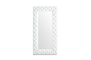Legend - Modern White Bonded Leather Floor Mirror — view 2