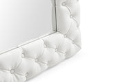 Legend - Modern White Bonded Leather Floor Mirror — view 3