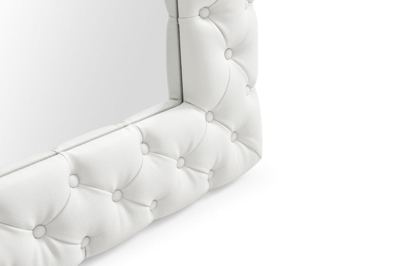 Legend - Modern White Bonded Leather Floor Mirror — view 3