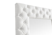 Legend - Modern White Bonded Leather Floor Mirror — view 5