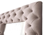 Legend - Transitional Grey Velvet Floor Mirror — view 2