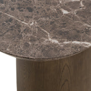 Lenin - Modern Faux Marble + Wood Texture Concrete End Table — view 2