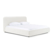 Liam + Mikala - Modern Ivory Fabric + Natural Oak 4-Piece Bedroom Set — view 2