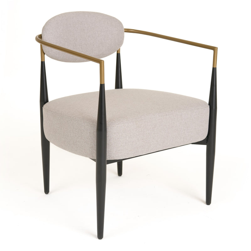 Liberty - Modern Beige Fabric + Black & Gold Accent Chair — view 3