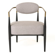 Liberty - Modern Beige Fabric + Black & Gold Accent Chair — view 2