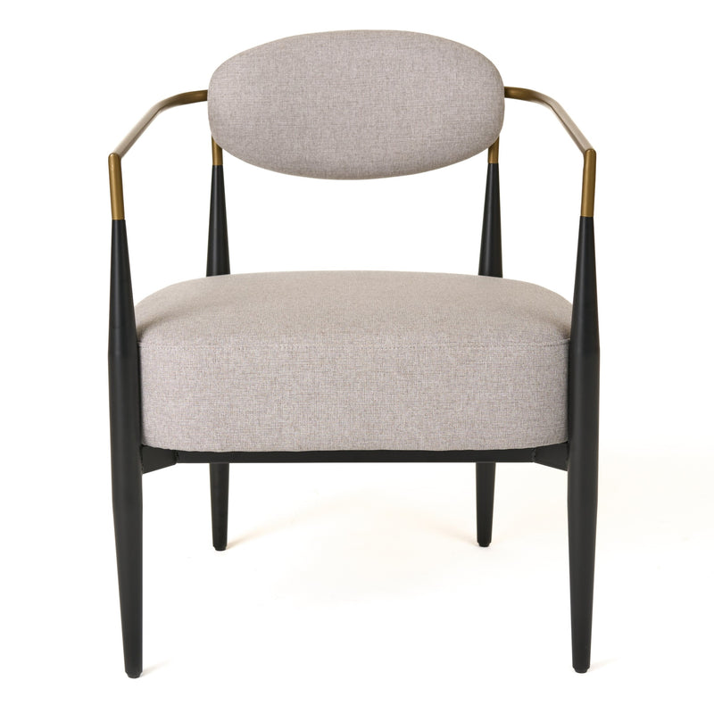 Liberty - Modern Beige Fabric + Black & Gold Accent Chair — view 2