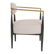 Liberty - Modern Beige Fabric + Black & Gold Accent Chair — view 4