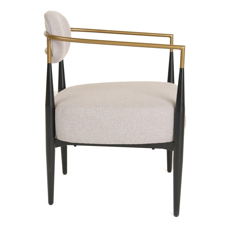 Liberty - Modern Beige Fabric + Black & Gold Accent Chair — view 4