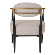 Liberty - Modern Beige Fabric + Black & Gold Accent Chair — view 5