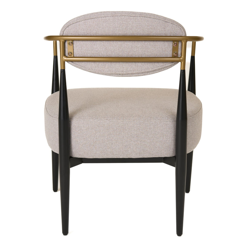 Liberty - Modern Beige Fabric + Black & Gold Accent Chair — view 5