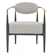 Liberty - Modern Light Grey Fabric + Black & Gold Accent Chair