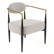 Liberty - Modern Light Grey Fabric + Black & Gold Accent Chair — view 2