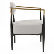 Liberty - Modern Light Grey Fabric + Black & Gold Accent Chair — view 3