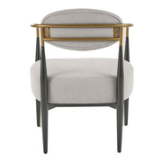 Liberty - Modern Light Grey Fabric + Black & Gold Accent Chair — view 4