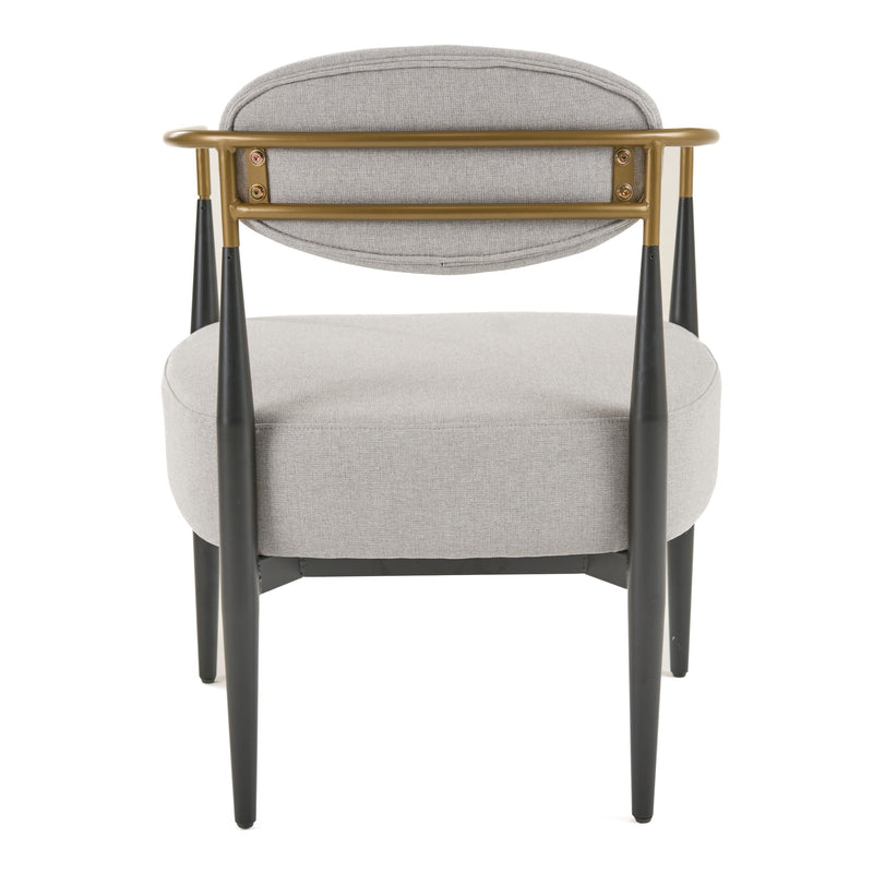 Liberty - Modern Light Grey Fabric + Black & Gold Accent Chair — view 4