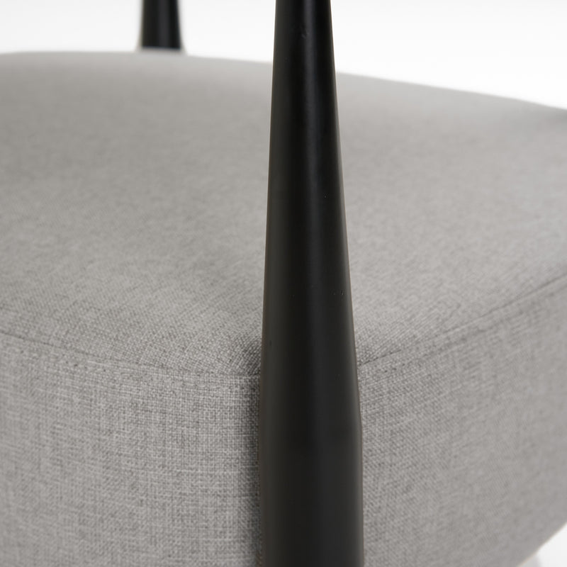 Liberty - Modern Light Grey Fabric + Black & Gold Accent Chair — view 5