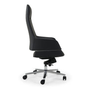 Liddell - Modern Black Leather Executive Office Chair — view 2