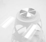 Lilly - Modern 12mm Round Glass + White Dining Table — view 4
