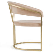 Linda - Modern Beige Velvet and Gold Dining Chair — view 3
