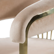 Linda - Modern Beige Velvet and Gold Dining Chair — view 5