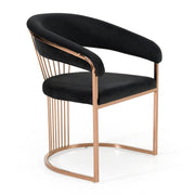 Linda - Modern Black Velvet and Rosegold Dining Chair