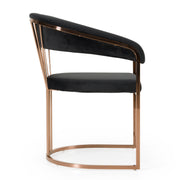 Linda - Modern Black Velvet and Rosegold Dining Chair — view 2