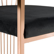 Linda - Modern Black Velvet and Rosegold Dining Chair — view 5