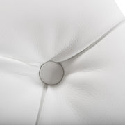 Lindsey Modern White Leatherette & Stainless Steel Bench — view 5