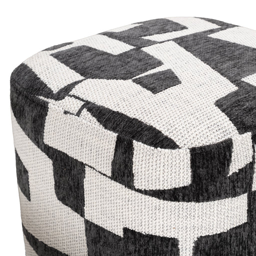 Loftis - Modern Black & White Fabric Ottoman — view 2