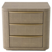 Lois - Modern Beige Shagreen + Brass Nightstand — view 5